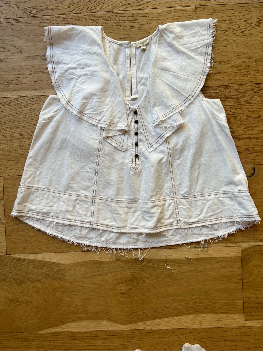 Pilcro White Ruffle Sailor Collar Top - Picture 4 of 11